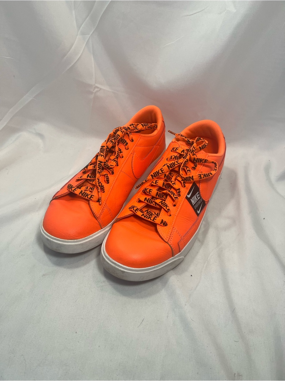 Nike Blazer Orange Low-Top Sneakers with Branded Laces
